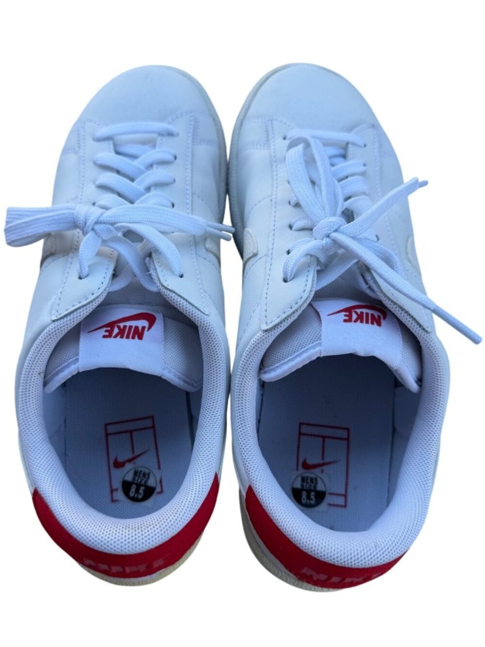 Nike Low-Top Tennis Classic CS "White University Red" Sneakers Men's Size 8.5